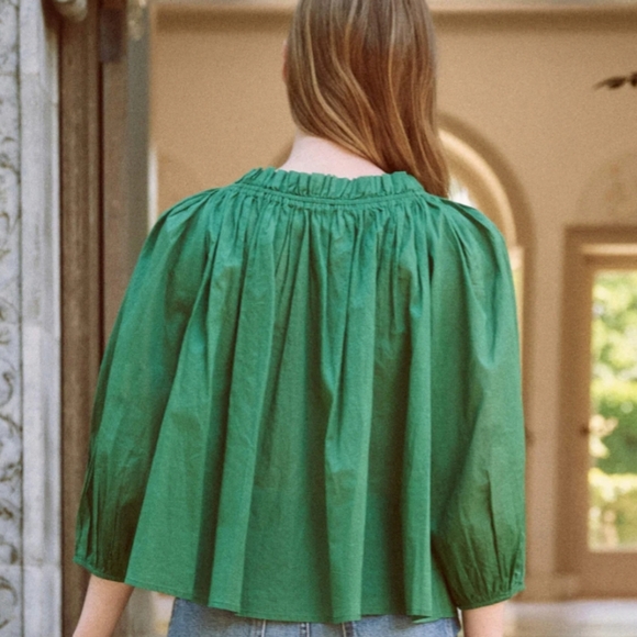 The Great - The Prim Top in Bright Moss Size Medium - Picture 2 of 9